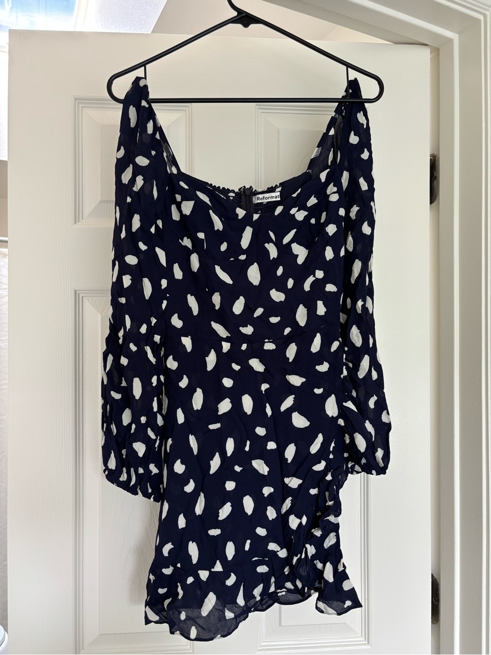 Reformation Navy Mini Dress